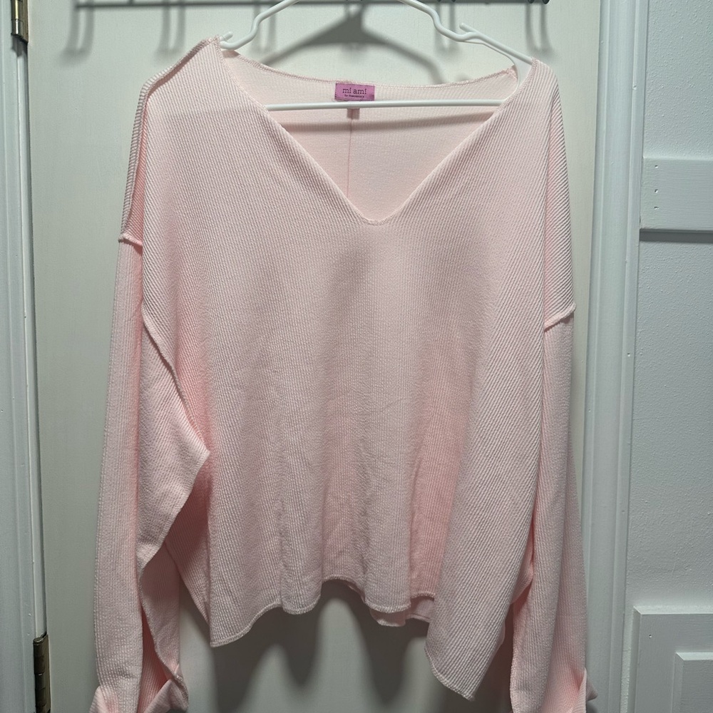 Francesca’s Pink Ribbed Top - Picture 4 of 4